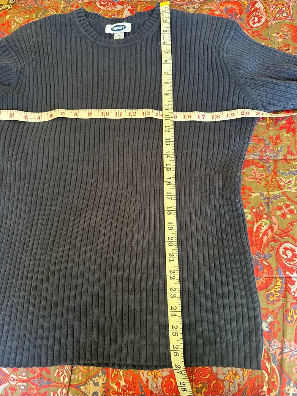 Old Navy Men's Dark Navy Ribbed Crewneck Sweater Size Large